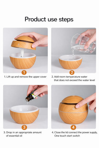 Zivika Diffuser Wood Grain Aroma Diffuser (130 ml)