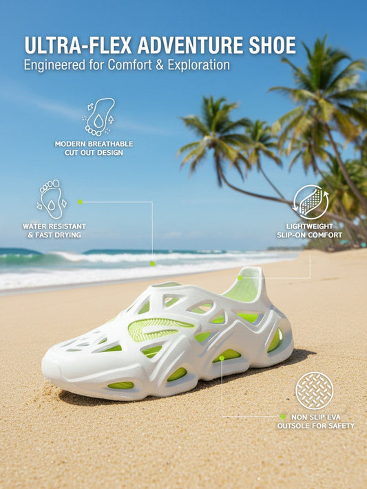 Men Impakto Super Future Men’s Clogs, Lightweight EVA Waterproof Slip-Ons Clogs Sandal (White , 8)