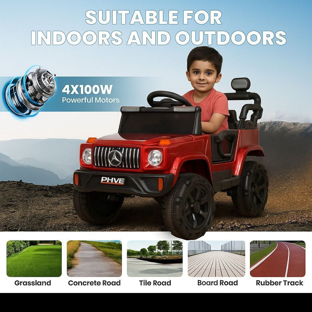 dual motor, remote control, music and light jeep battery