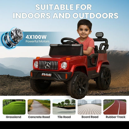 dual motor, remote control, music and light jeep battery