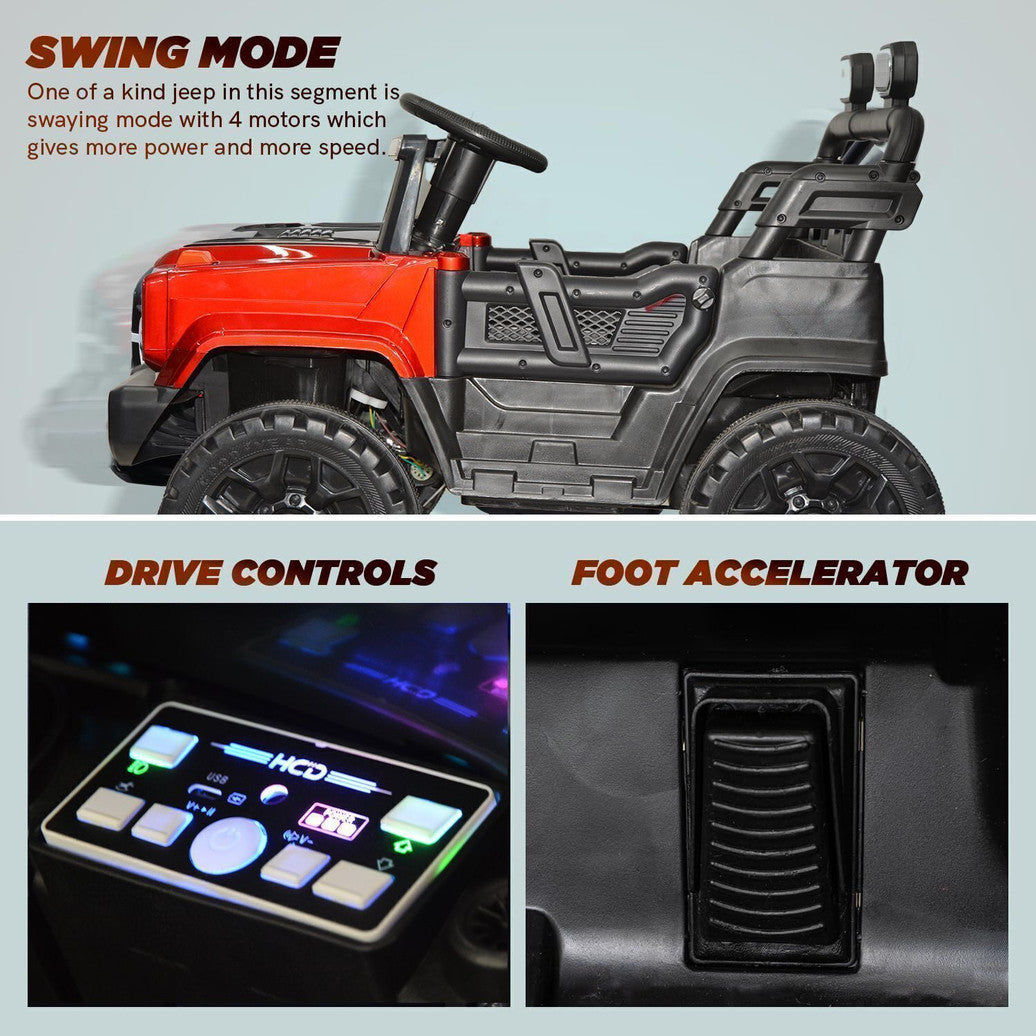 dual motor, remote control, music and light jeep battery
