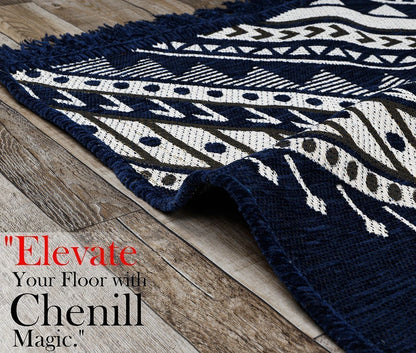 BSB HOME 152 cm  X 213 Chenille Carpet (Rectangle, Light Blue)