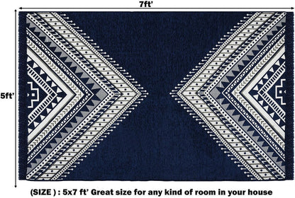 BSB HOME 152 cm  X 213 Chenille Carpet (Rectangle, Light Blue)