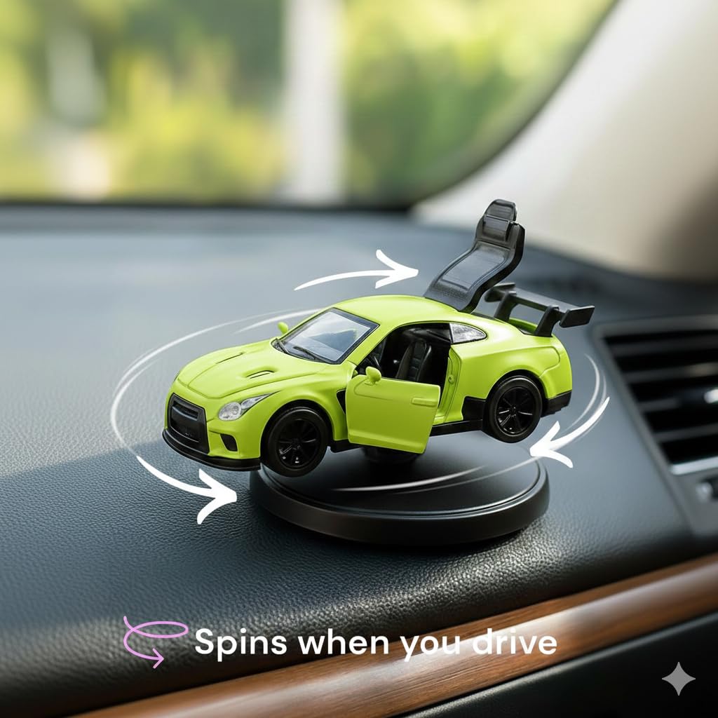 Bitline Car Drifting Spin Dashboard Decoration | Rotate Car Interior Accessories Decorative Showpiece  -  6 cm (Metal, Green)