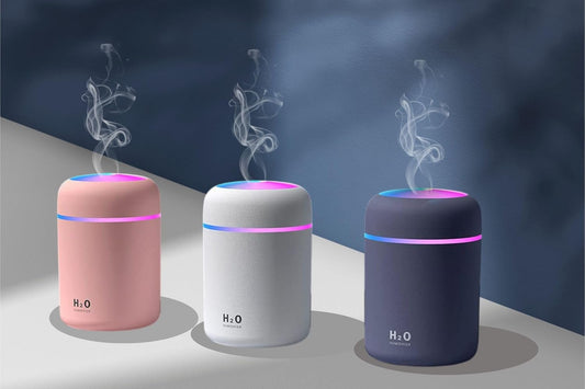 H2O Diffuser with Colorful LED Lights for Home Office & Small Rooms, Portable Cool Mist Small Quiet Air Humidifier For Aroma Therapy, Ultrasonic Essential Oil Diffuser For Moisture