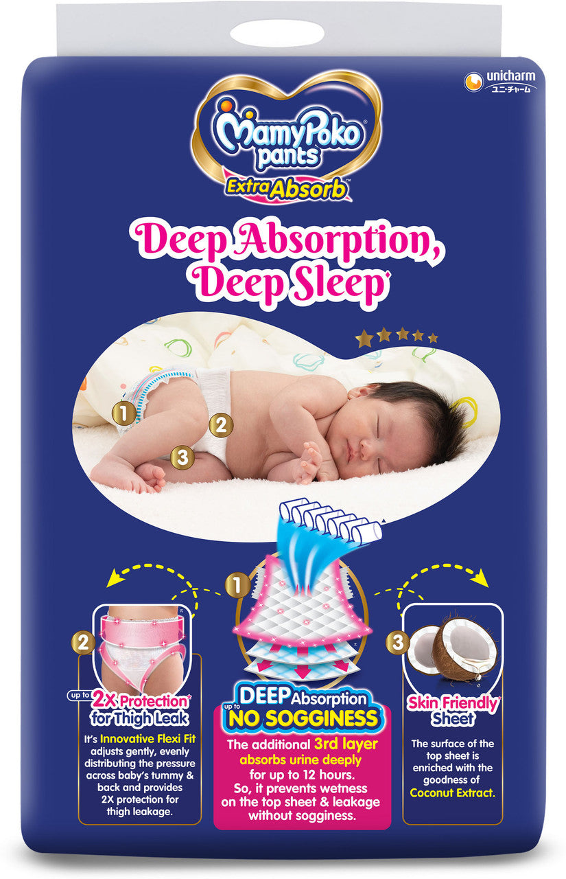 MamyPoko Pants Extra Absorb Baby Diapers,0-5 kg - New Born (99 Pieces)