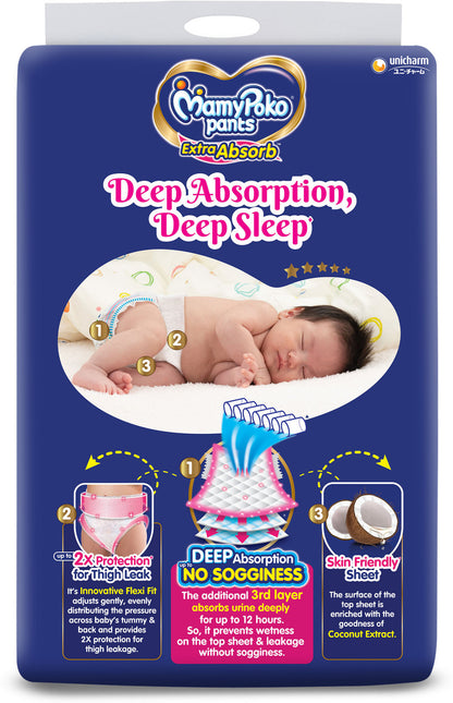 MamyPoko Pants Extra Absorb Baby Diapers,0-5 kg - New Born (99 Pieces)
