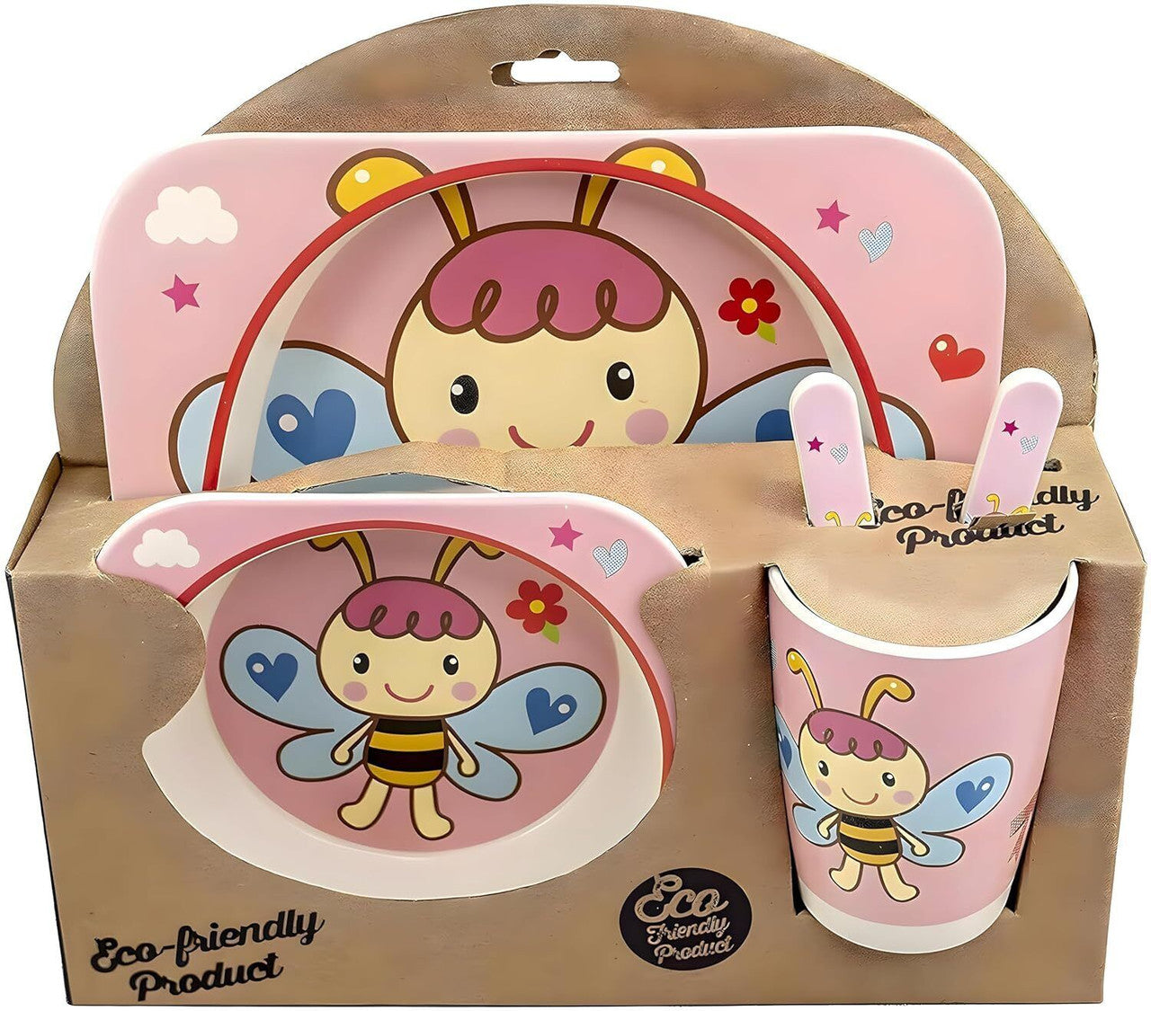 Bamboo Kids Dinner Set Cartoon Design