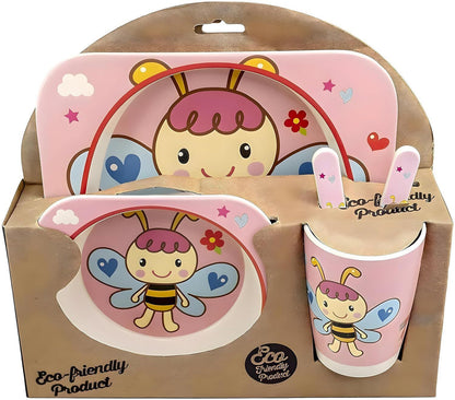 Bamboo Kids Dinner Set Cartoon Design