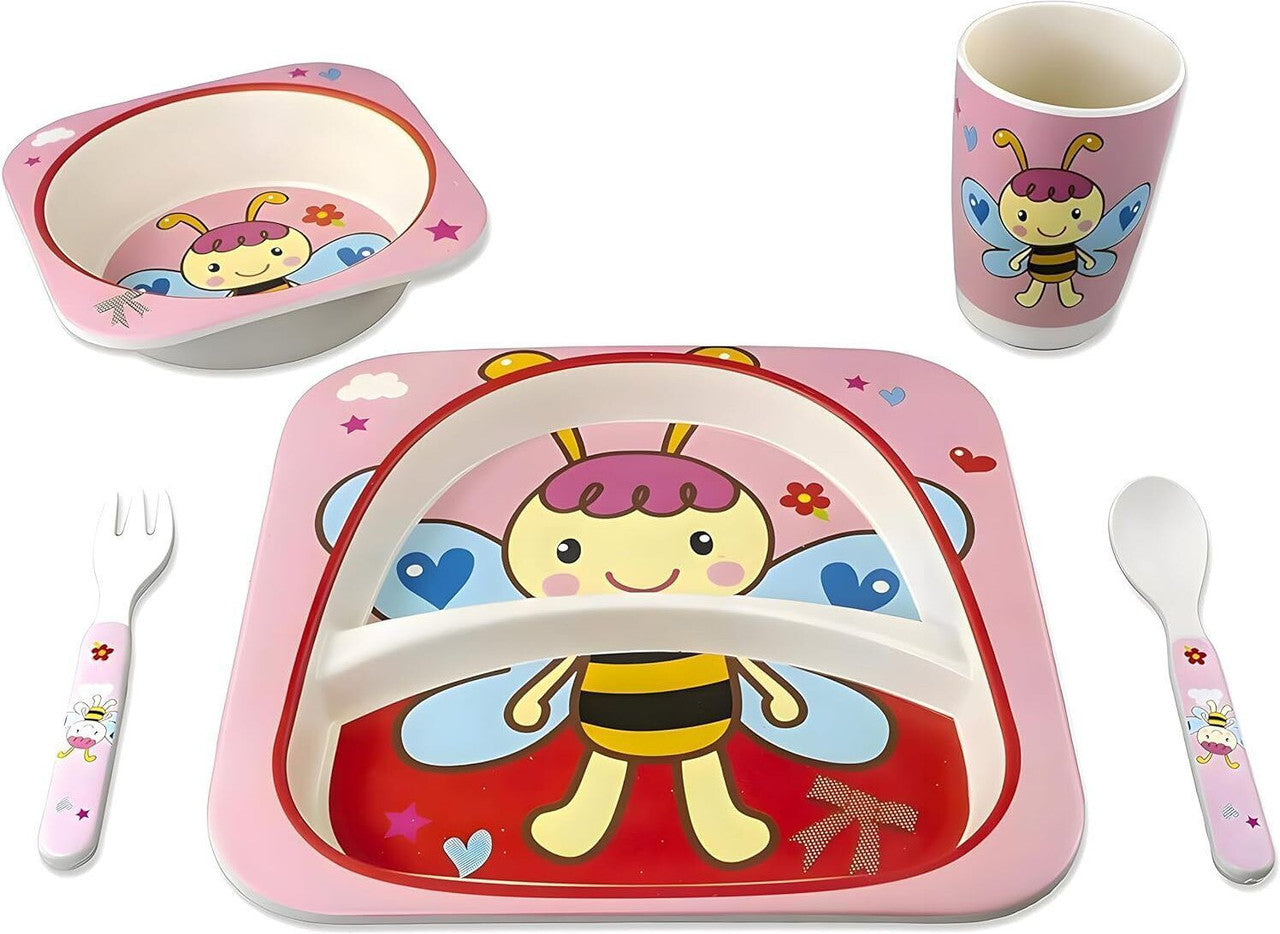 Bamboo Kids Dinner Set Cartoon Design