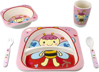 Bamboo Kids Dinner Set Cartoon Design