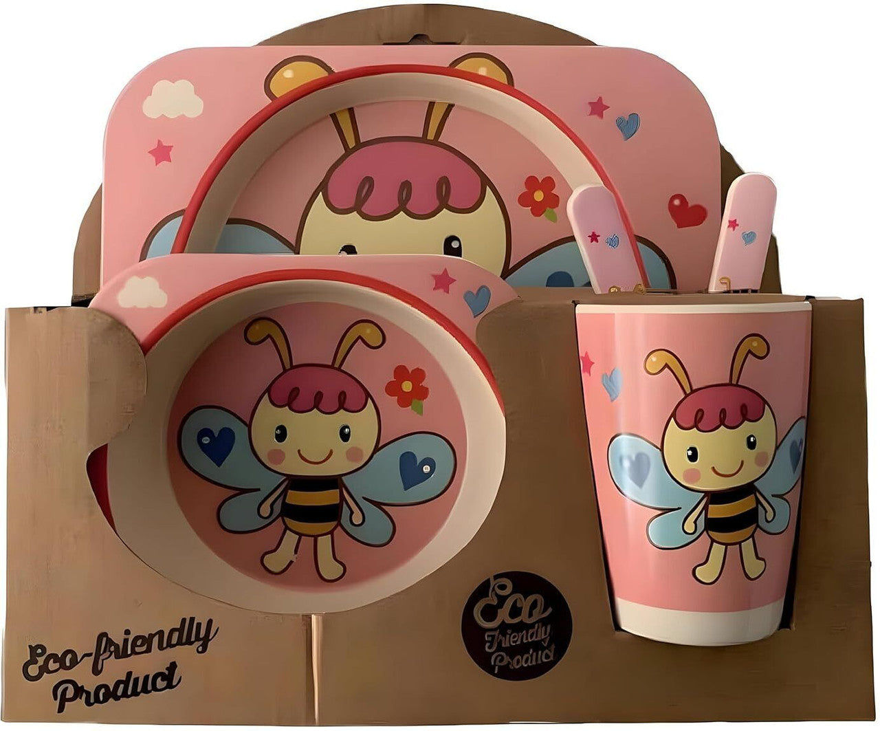 Bamboo Kids Dinner Set Cartoon Design