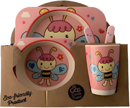 Bamboo Kids Dinner Set Cartoon Design