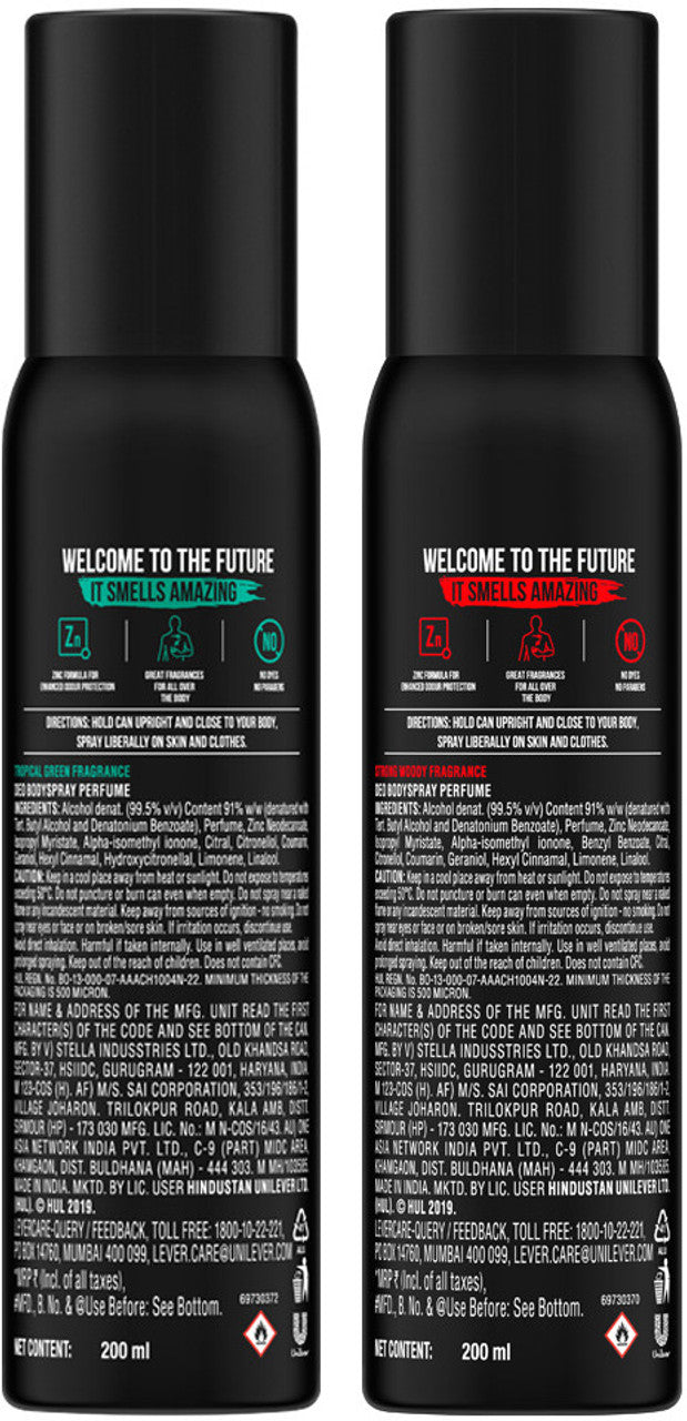 AXE Signature Mysterious and Intense Deodorant No Gas Body Perfume Body Spray  -  For Men (400 ml, Pack of 2)