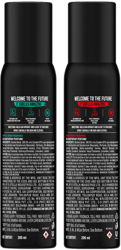 AXE Signature Mysterious and Intense Deodorant No Gas Body Perfume Body Spray  -  For Men (400 ml, Pack of 2)