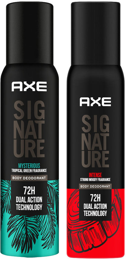AXE Signature Mysterious and Intense Deodorant No Gas Body Perfume Body Spray  -  For Men (400 ml, Pack of 2)