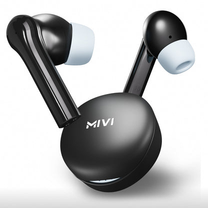 Mivi Duopods Horizon [New Launch], AI-ENC, 60 Hrs, 13mm Drivers, Fast Charge, BT v5.3 Bluetooth Headset (Midnight Black, True Wireless)