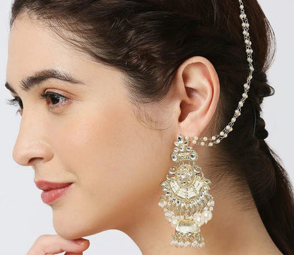 brado jewellery Brass Gold-plated White Jewel Set (Pack of 1)