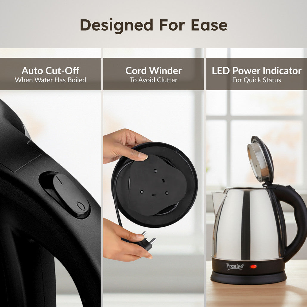 Prestige PKOSS Electric Kettle (1.5 L, Silver)