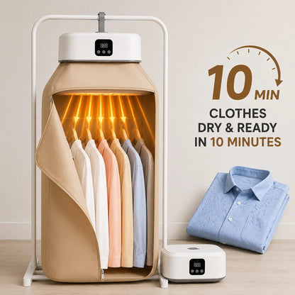 IMPORTED Foldable Electric Clothes Dryer & Warmer Rack Portable Quick Drying Solution with Smart Timer & Auto-Off Safety for Monsoon/Apartments