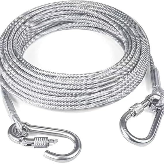 Heavy steel clothes Drying rope 10 meter with Hooks-Duty Clothes Drying Rope with Hooks – 10 Meter Strong Silver Clothesline for Balcony, Camping, Dorm & Travel, Durable Laundry Line for Clothes, Towels & Outdoor Gear