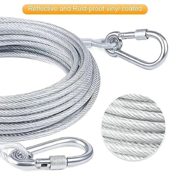 Heavy steel clothes Drying rope 10 meter with Hooks-Duty Clothes Drying Rope with Hooks – 10 Meter Strong Silver Clothesline for Balcony, Camping, Dorm & Travel, Durable Laundry Line for Clothes, Towels & Outdoor Gear