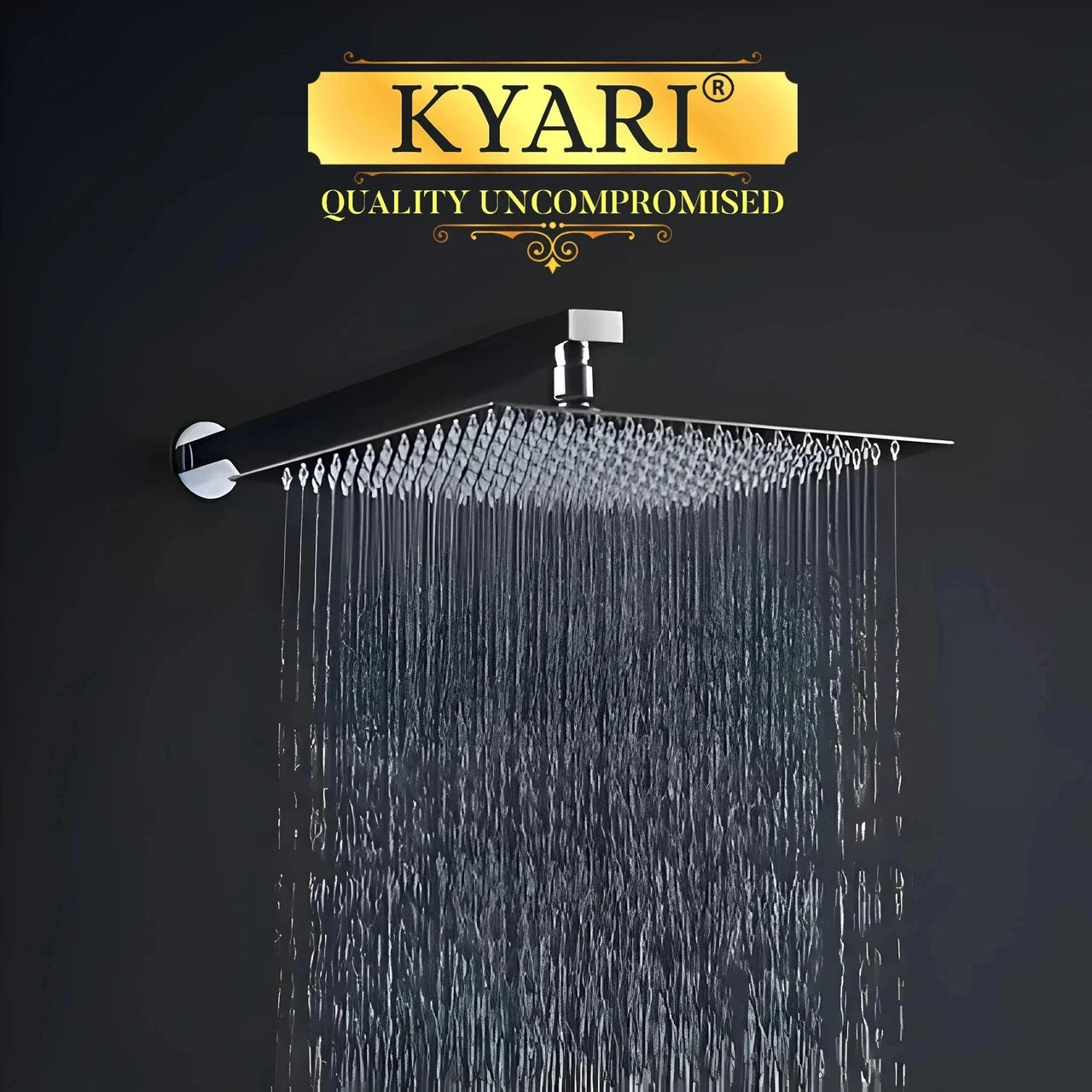 Kyari - PREMIUM 8 x 8 Ultra Slim Shower + EXTRA Heavy Arm Shower Complete Set Handheld