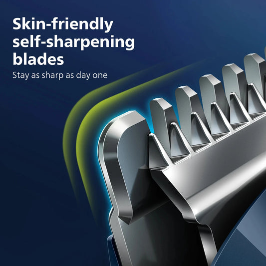 PHILIPS MG3724/30, Multigroomer, Self sharpening Blades Trimmer 60 min  Runtime 7 Length Settings (Black)