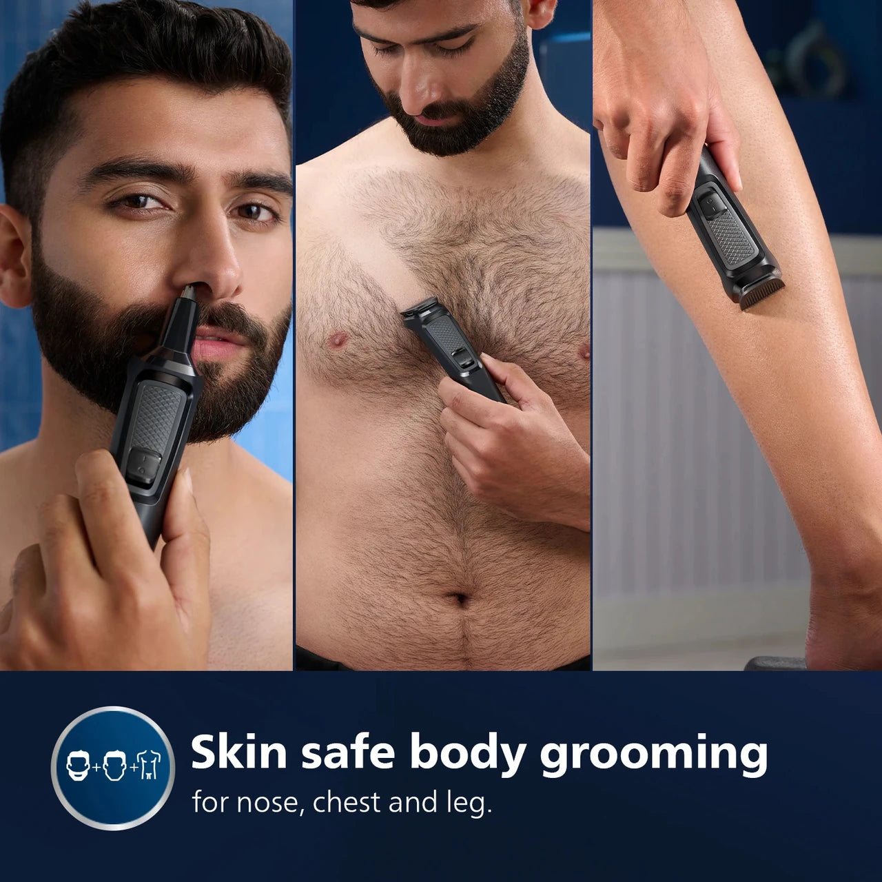 PHILIPS MG3724/30, Multigroomer, Self sharpening Blades Trimmer 60 min  Runtime 7 Length Settings (Black)