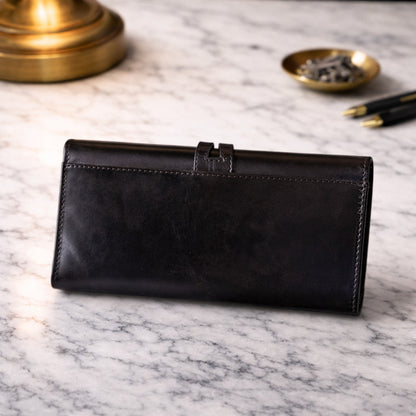 Abul royal Women Trendy, Formal Black Genuine Leather Wallet (6 Card Slots)