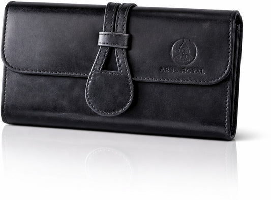 Abul royal Women Trendy, Formal Black Genuine Leather Wallet (6 Card Slots)